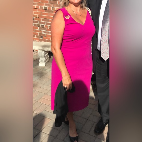 Ivanka Trump Fuchsia dress.   Size 12 midi - Picture 5 of 5